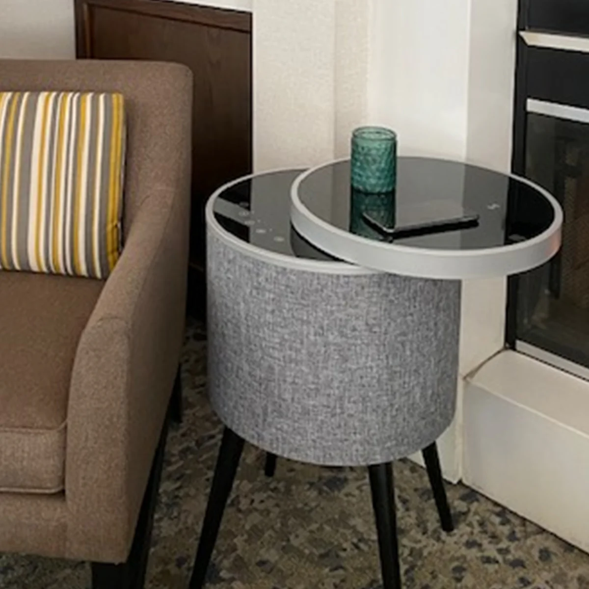 Swivel Top Bluetooth Speaker Side Table - Image 3