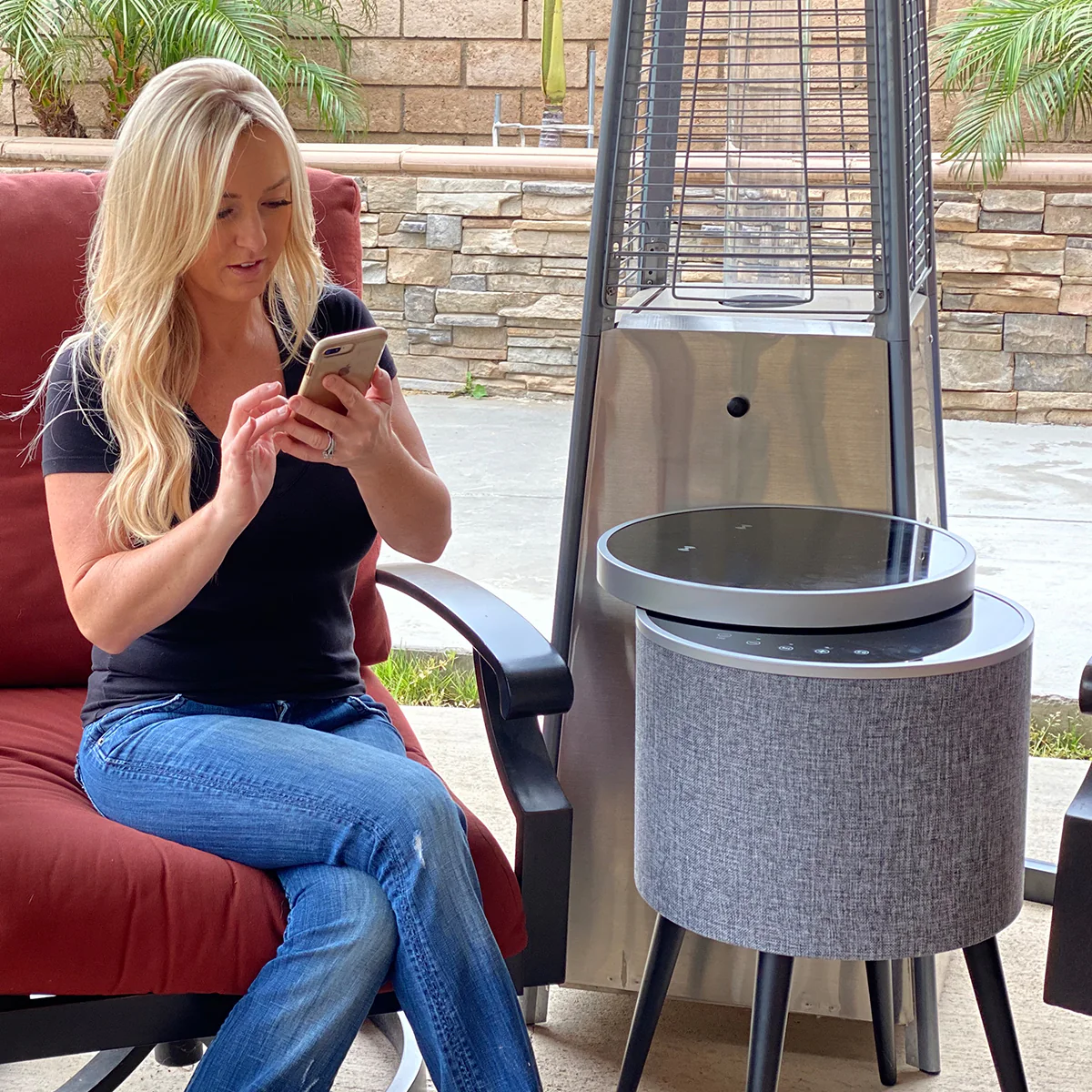 Swivel Top Bluetooth Speaker Side Table - Image 6