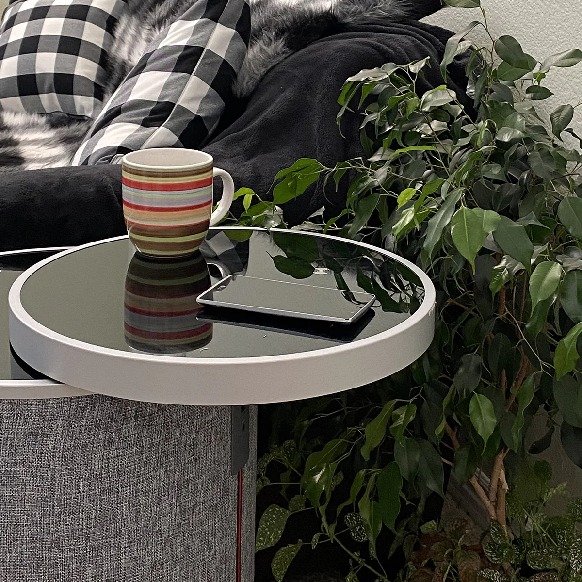Swivel Top Bluetooth Speaker Side Table with Mood Lighting - Image 5