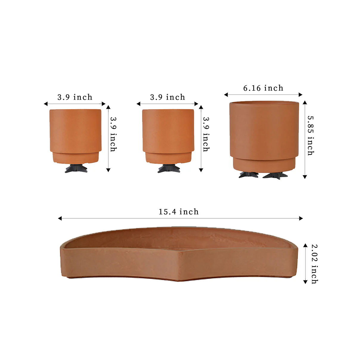 Tabletop Self-Watering Pot System for Indoor Plants (Set of 3) - Image 5
