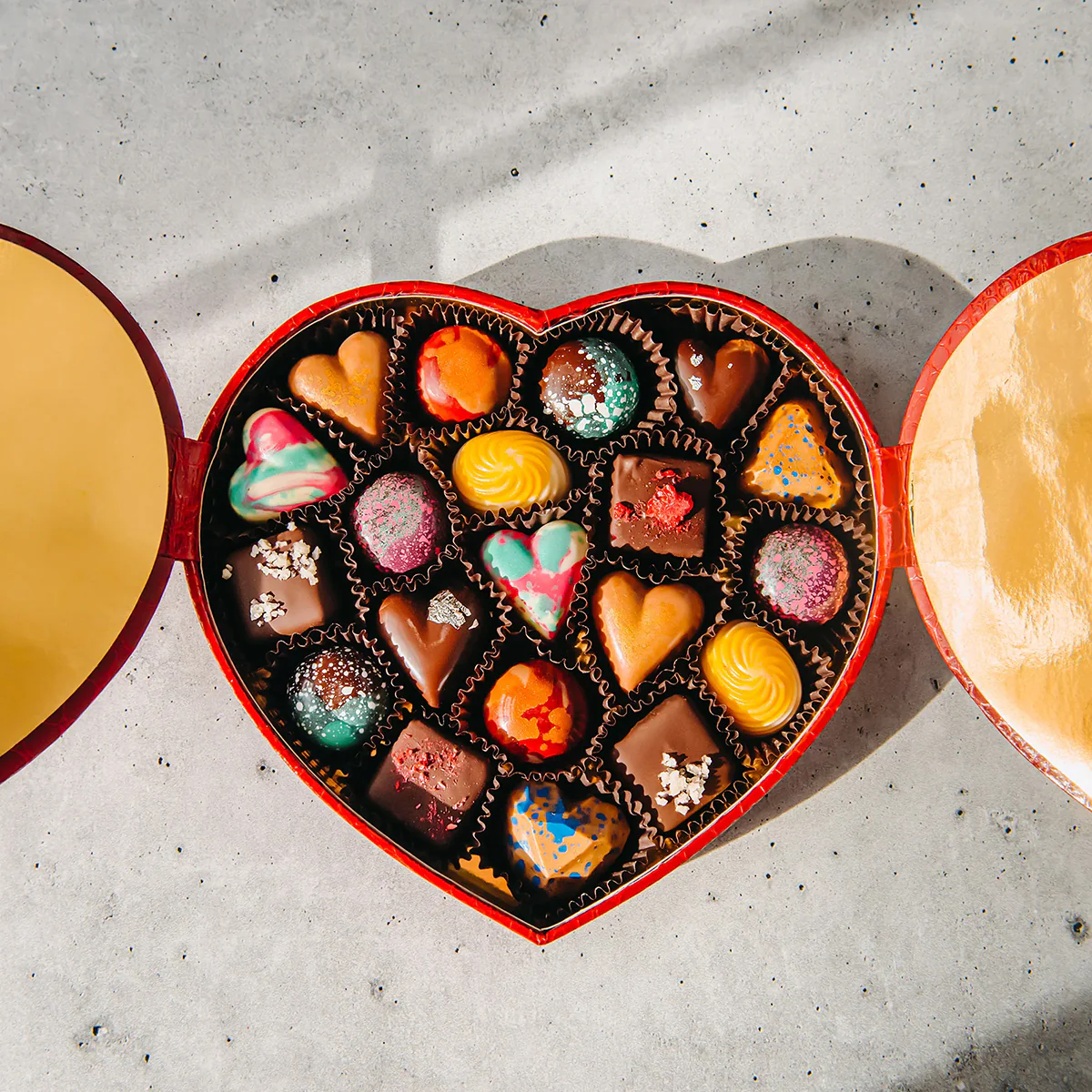 The Chocolate Season 20 Piece Faux Leather Heart Box