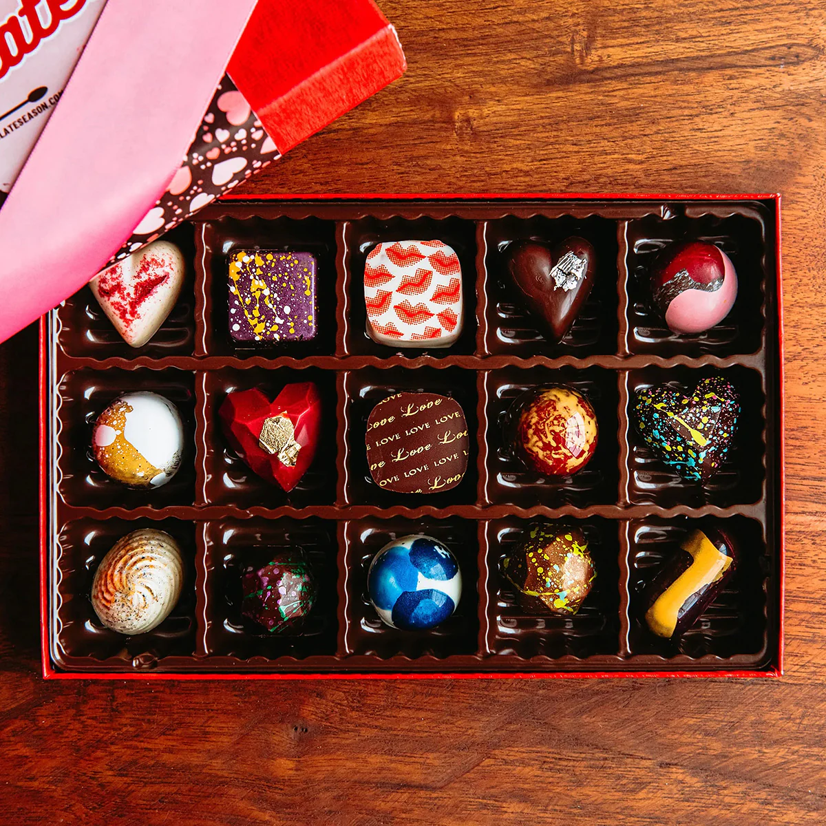 The Chocolate Season Valentine’s Day 15 Piece Artisan Chocolate