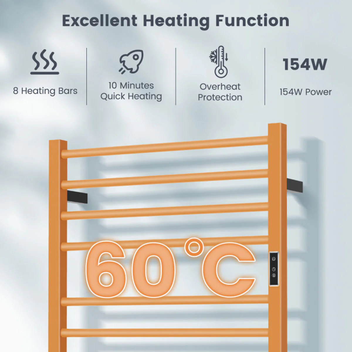 Towel Warmer Rack with LED Display - Image 5
