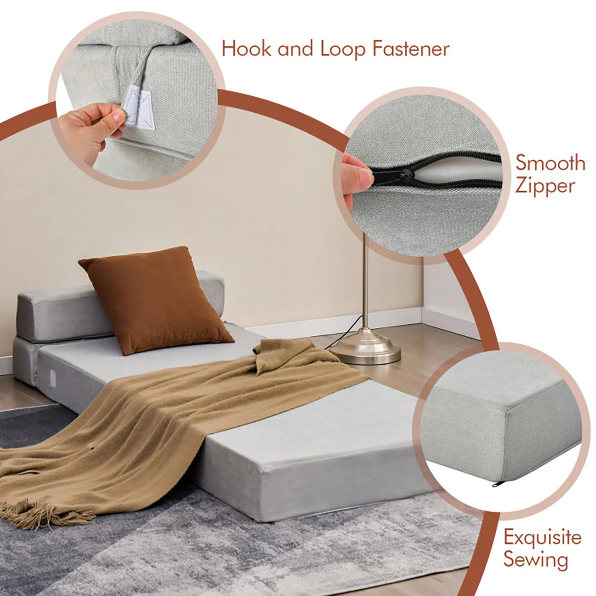 Tri-Fold Sleeper Sofa Bed - Image 3