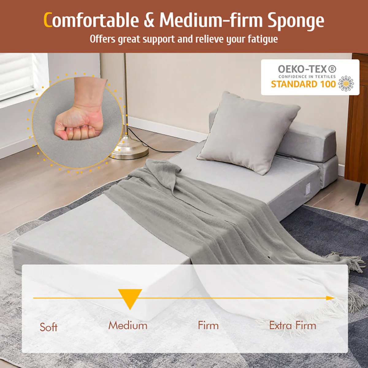 Tri-Fold Sleeper Sofa Bed - Image 4