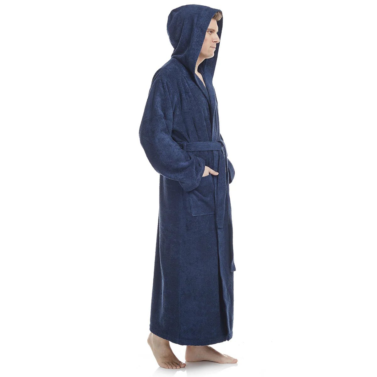 Turkish Cotton Ankle Length Hooded Bathrobe - Image 15