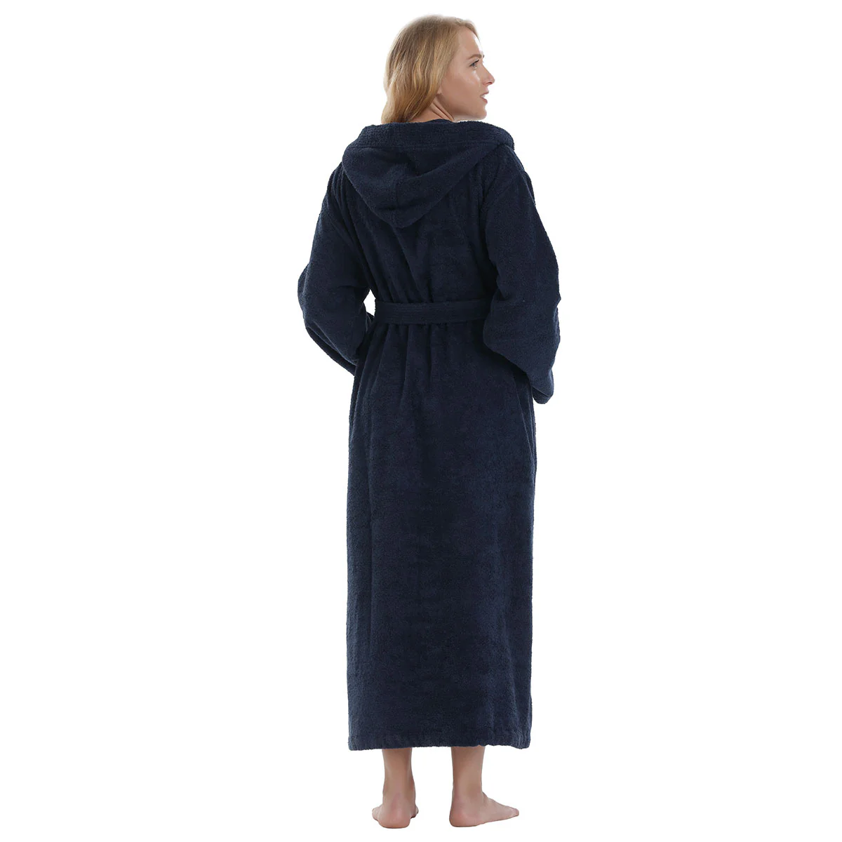Turkish Cotton Ankle Length Hooded Bathrobe - Image 19