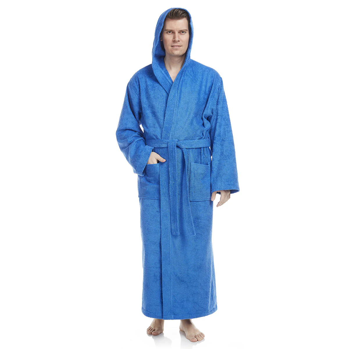 Turkish Cotton Ankle Length Hooded Bathrobe - Image 27