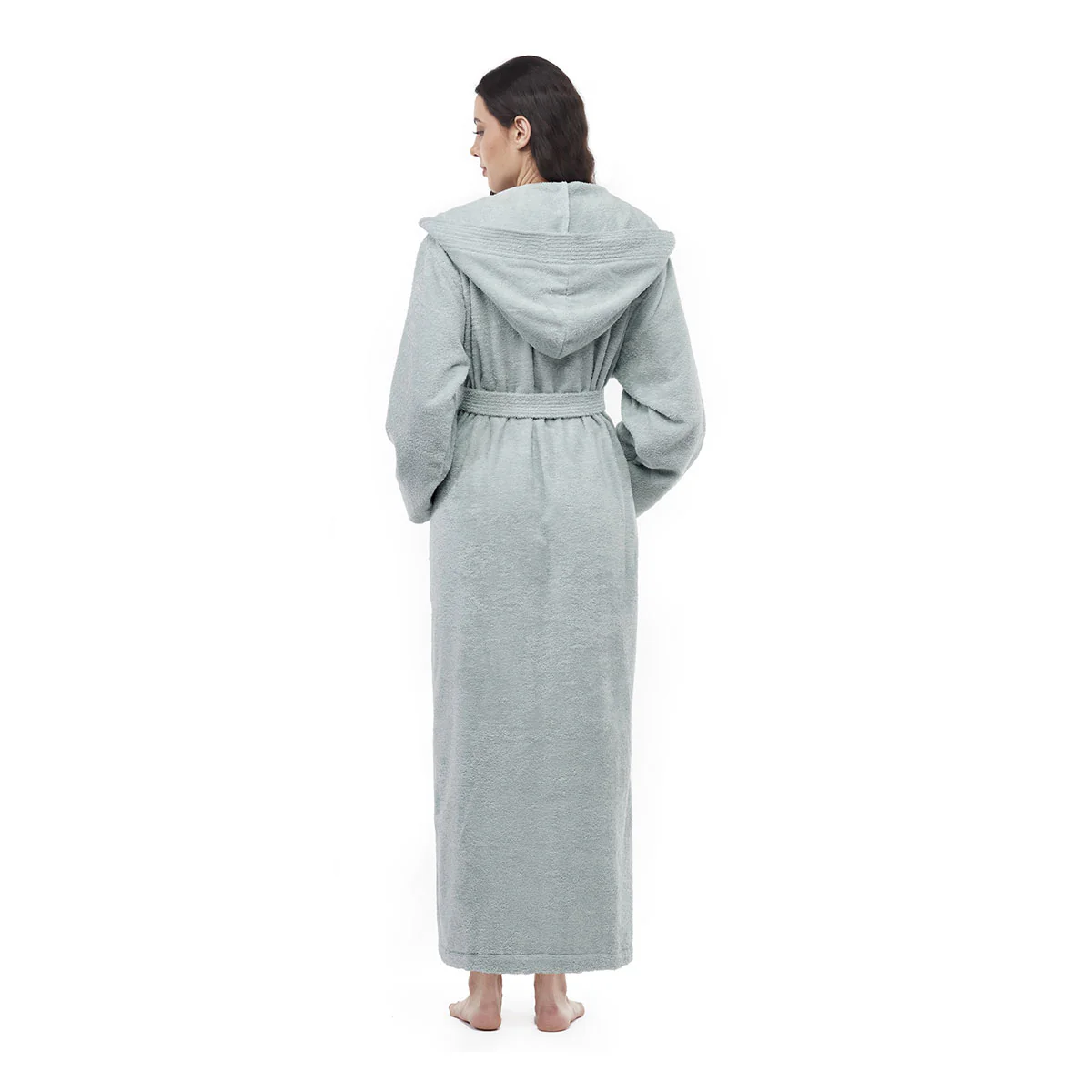 Turkish Cotton Ankle Length Hooded Bathrobe - Image 31