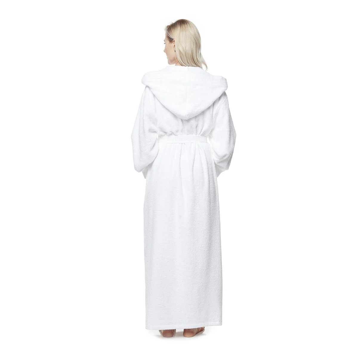 Turkish Cotton Ankle Length Hooded Bathrobe - Image 5