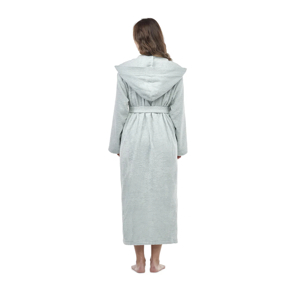 Turkish Cotton Mid-Calf Length Hooded Bathrobe - Image 16