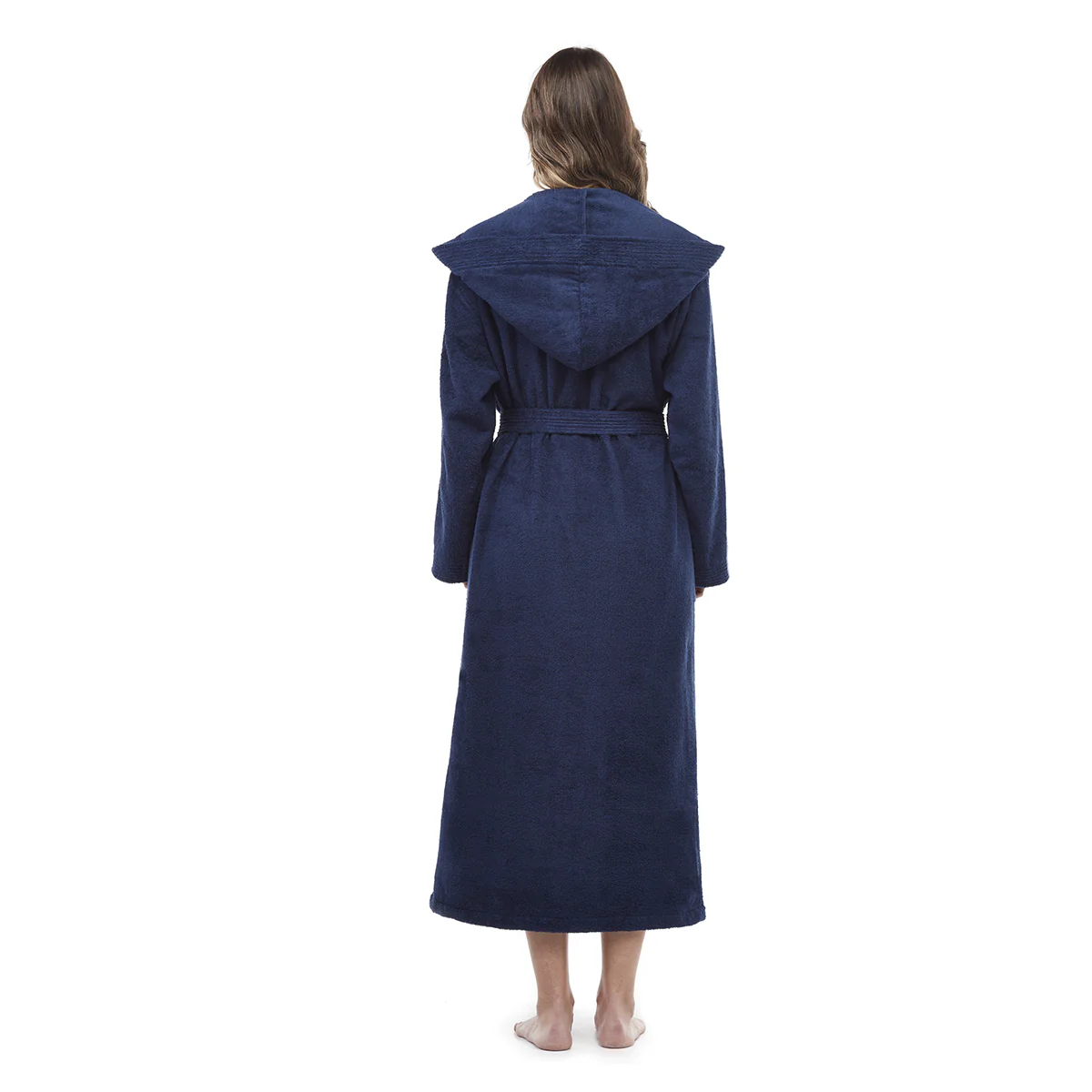 Turkish Cotton Mid-Calf Length Hooded Bathrobe - Image 5