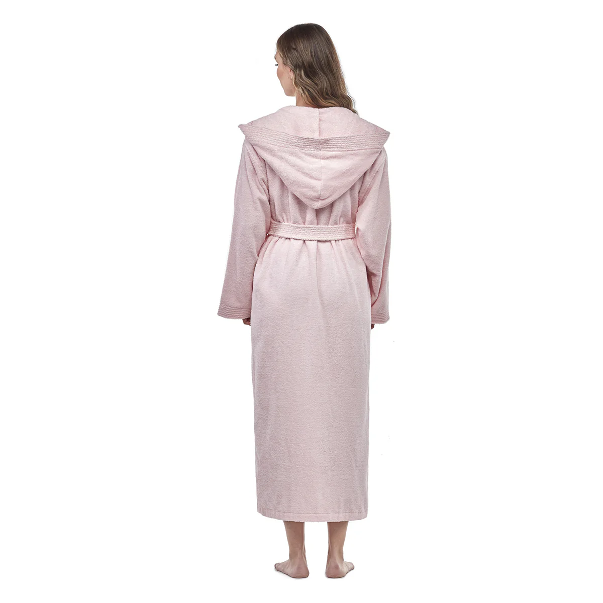 Turkish Cotton Mid-Calf Length Hooded Bathrobe - Image 8