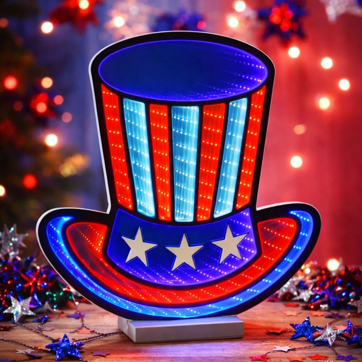 Uncle Sam Hat LED Infinity Light - Image 3