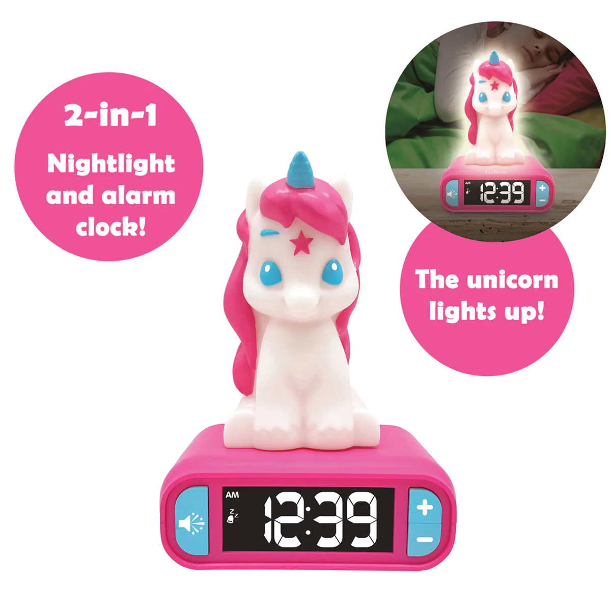 Unicorn Digital Alarm Clock with Nightlight - Image 5