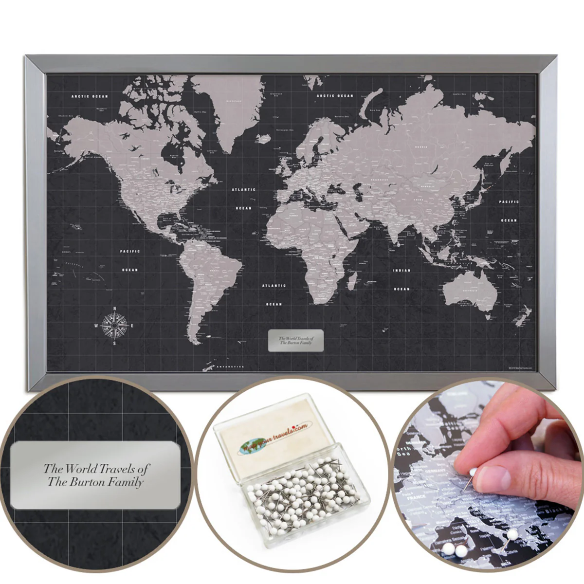 Urban Slate World Travel Map - Image 2