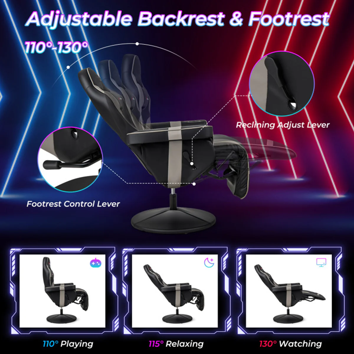 Video Gaming Massage Recliner Chair - Image 10