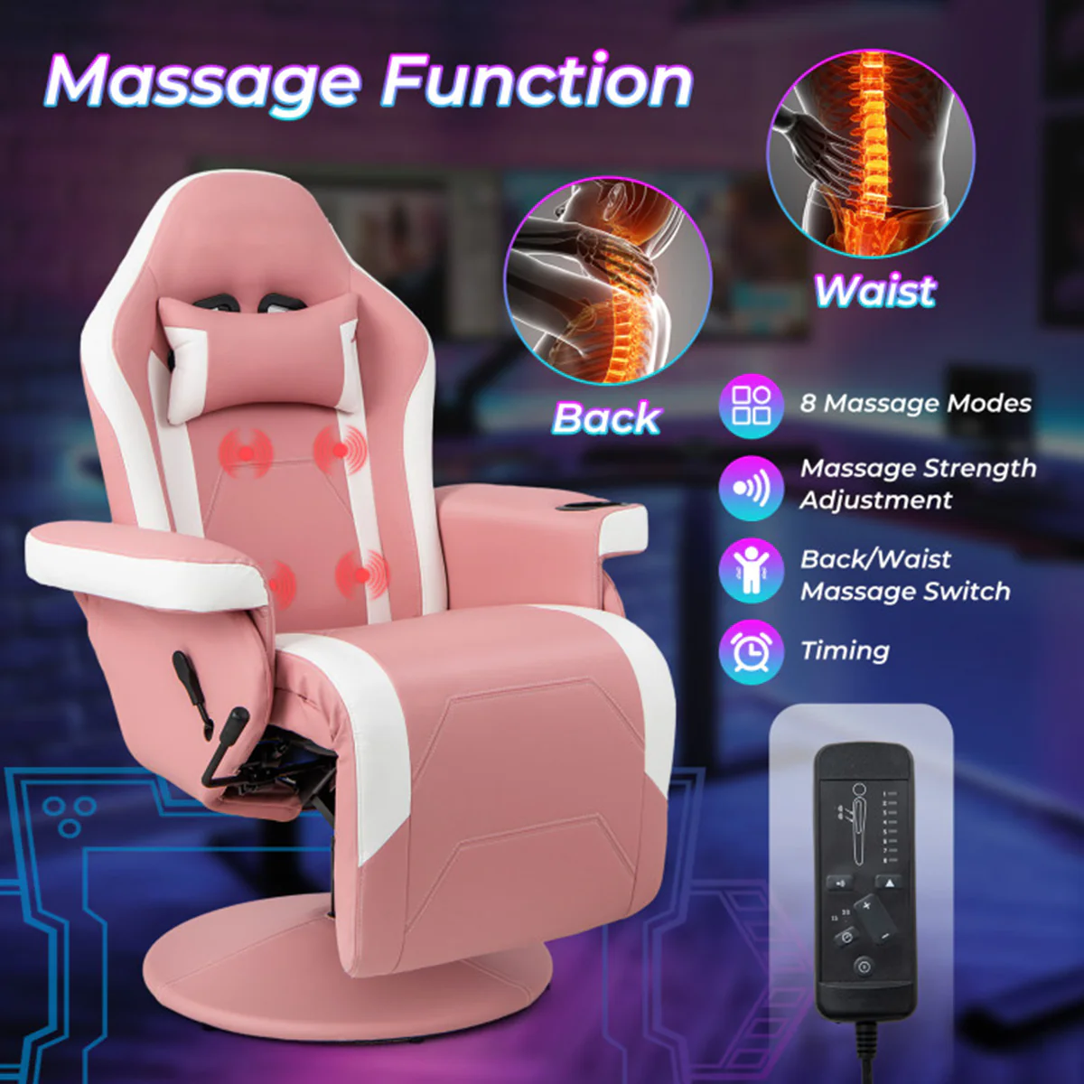 Video Gaming Massage Recliner Chair - Image 15
