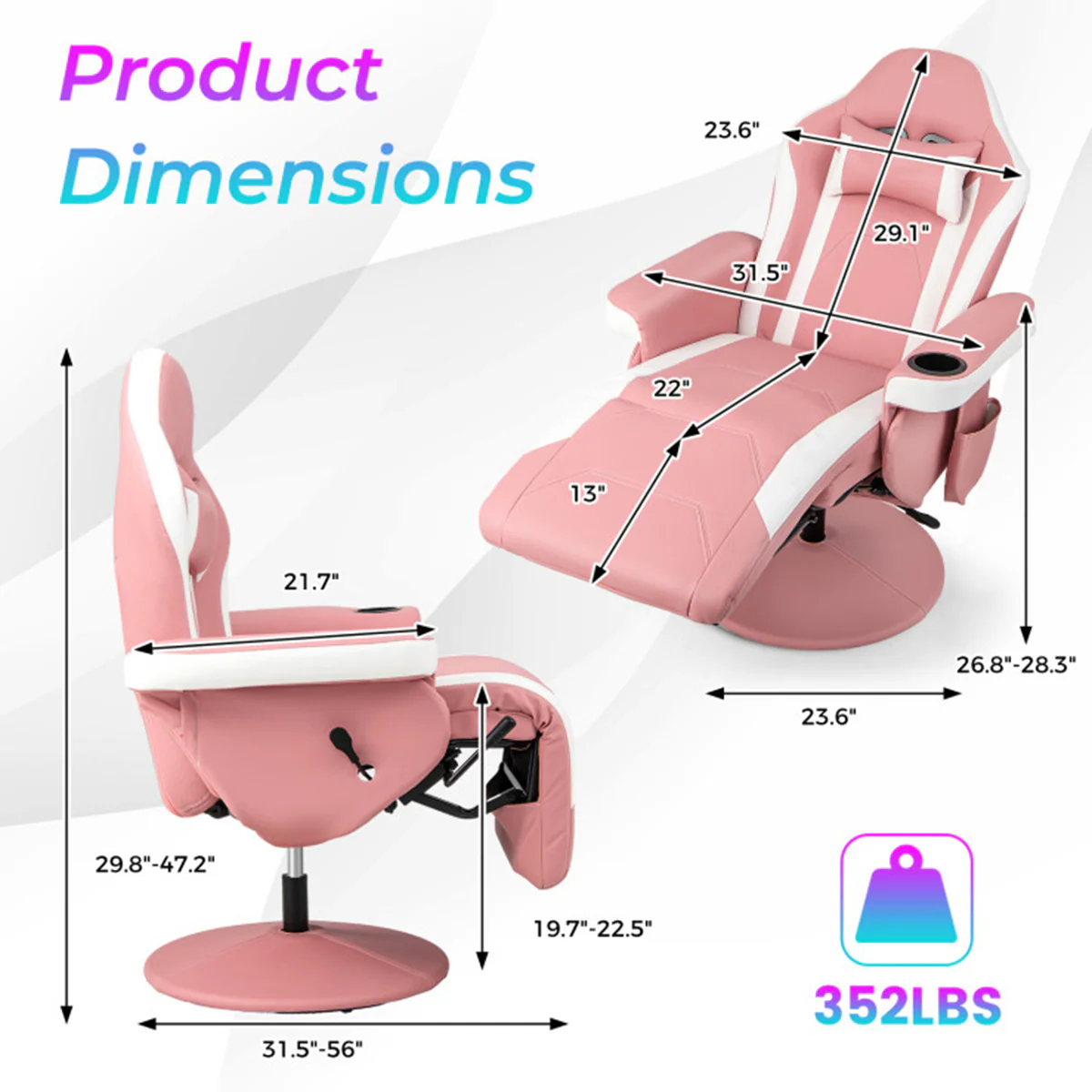 Video Gaming Massage Recliner Chair - Image 16