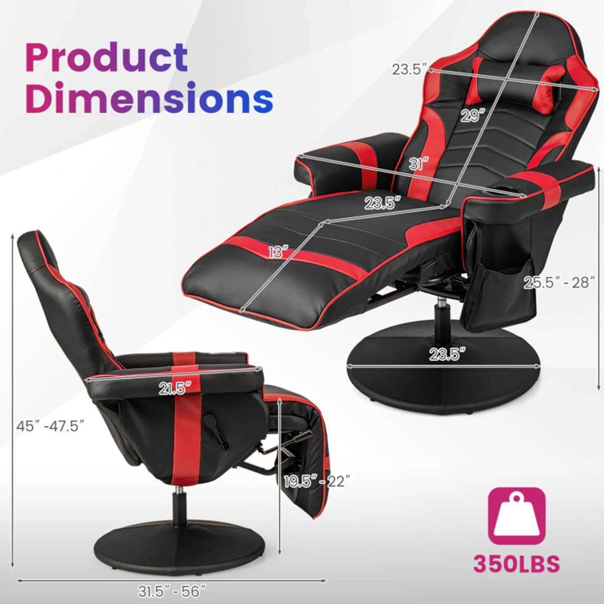 Video Gaming Massage Recliner Chair - Image 26