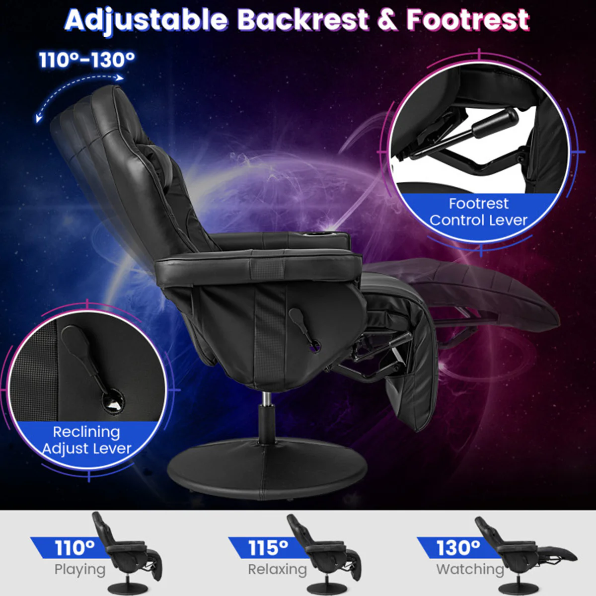 Video Gaming Massage Recliner Chair - Image 31