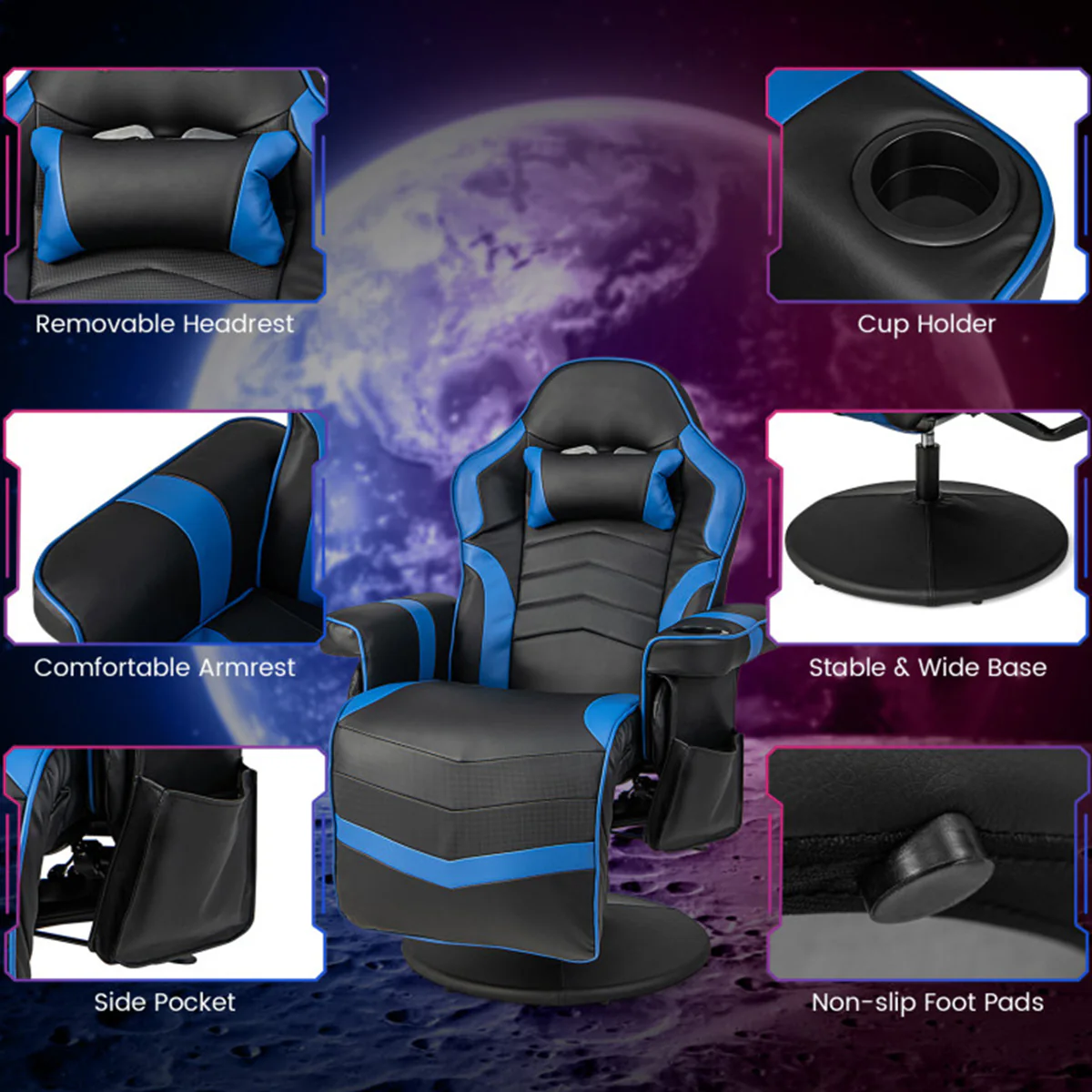 Video Gaming Massage Recliner Chair - Image 44
