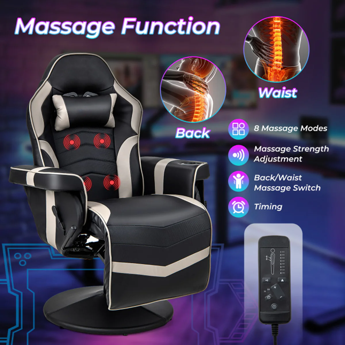 Video Gaming Massage Recliner Chair - Image 7
