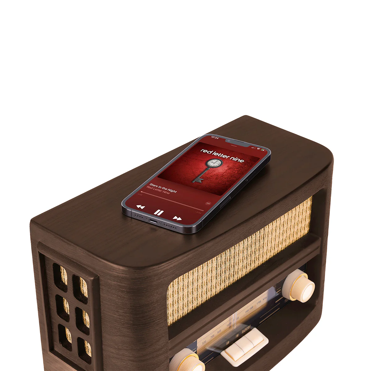 Vintage Bluetooth Radio and Wireless Charger - Image 9