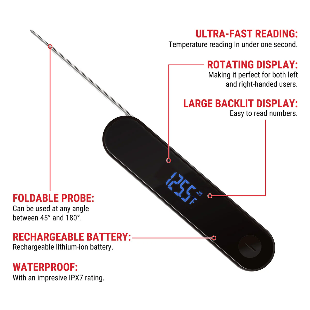 Escali Stelo Waterproof Folding Thermometer - Image 3