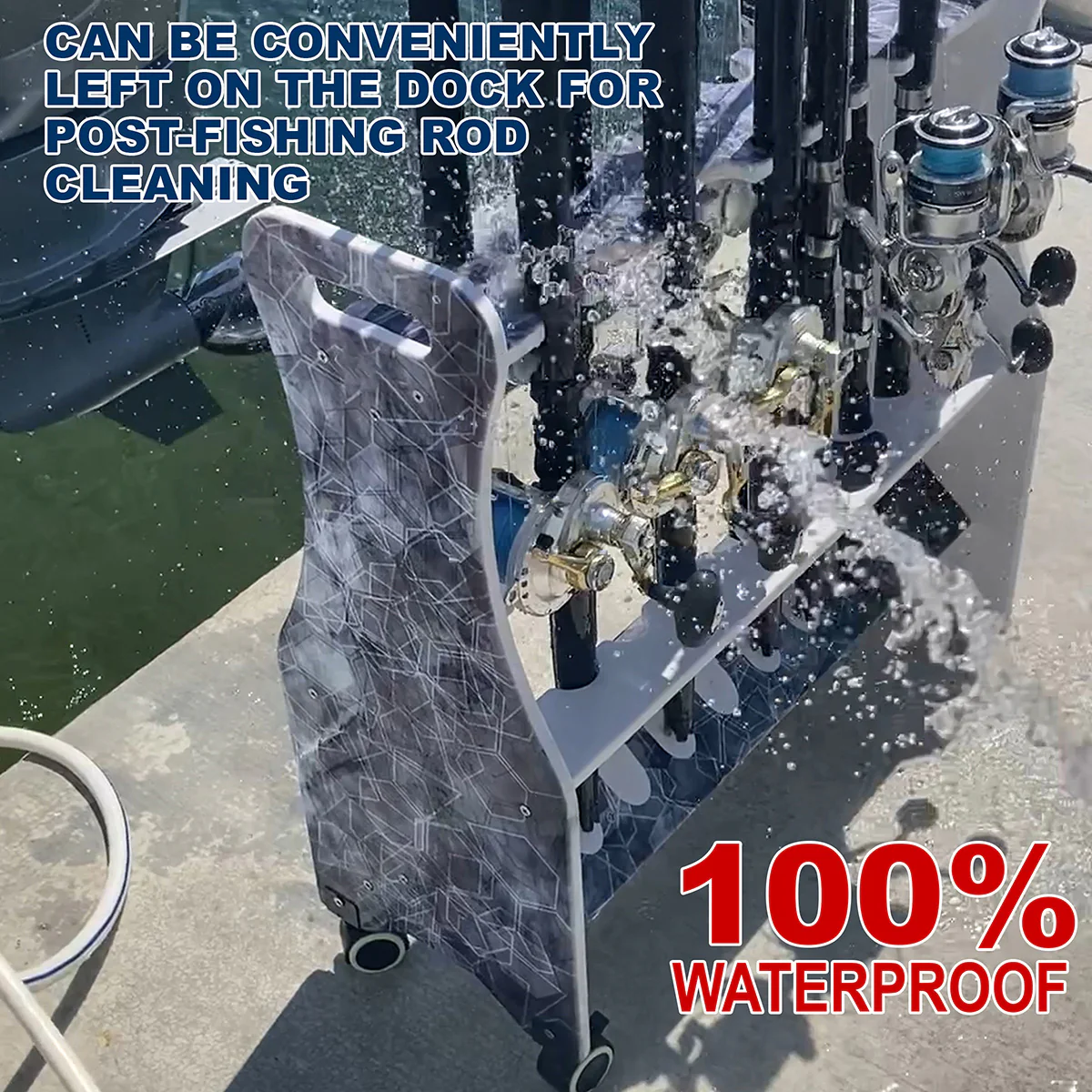 Waterproof Rolling 16 Fishing Rod Rack - Image 5