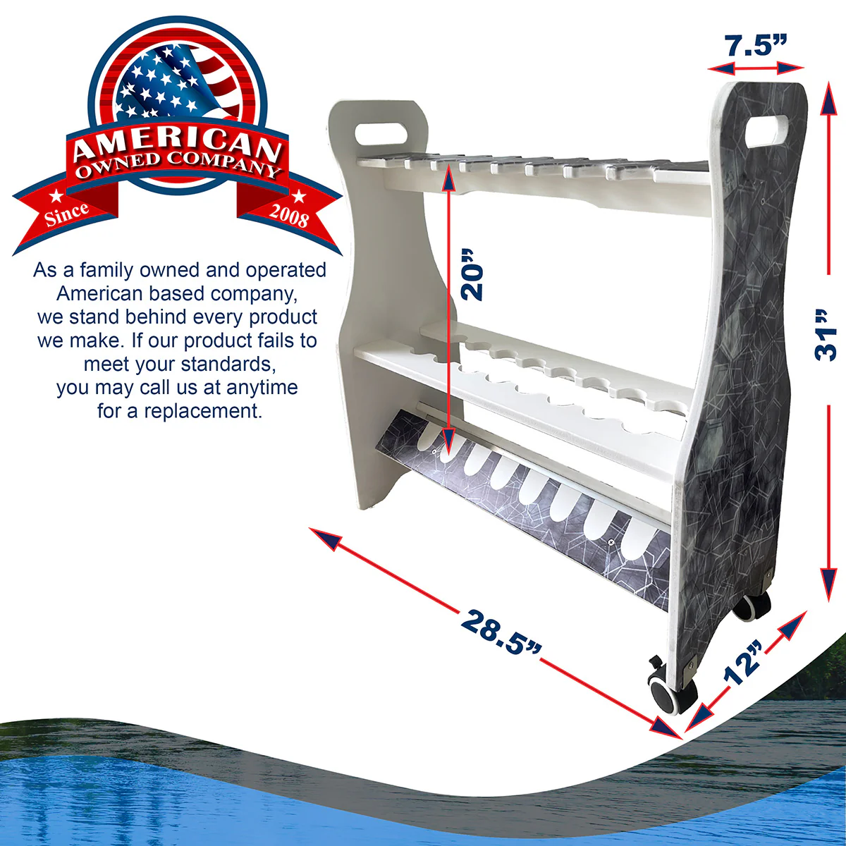 Waterproof Rolling 16 Fishing Rod Rack - Image 6