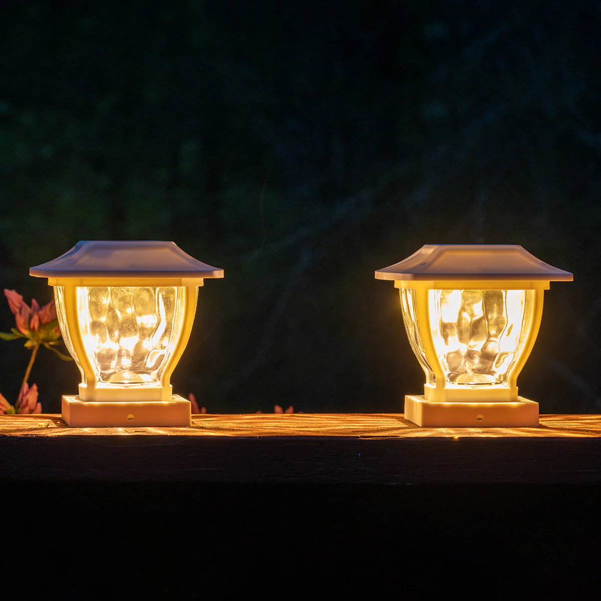 Wave Style Solar Powered Post Lights (Set of 4) - Image 14