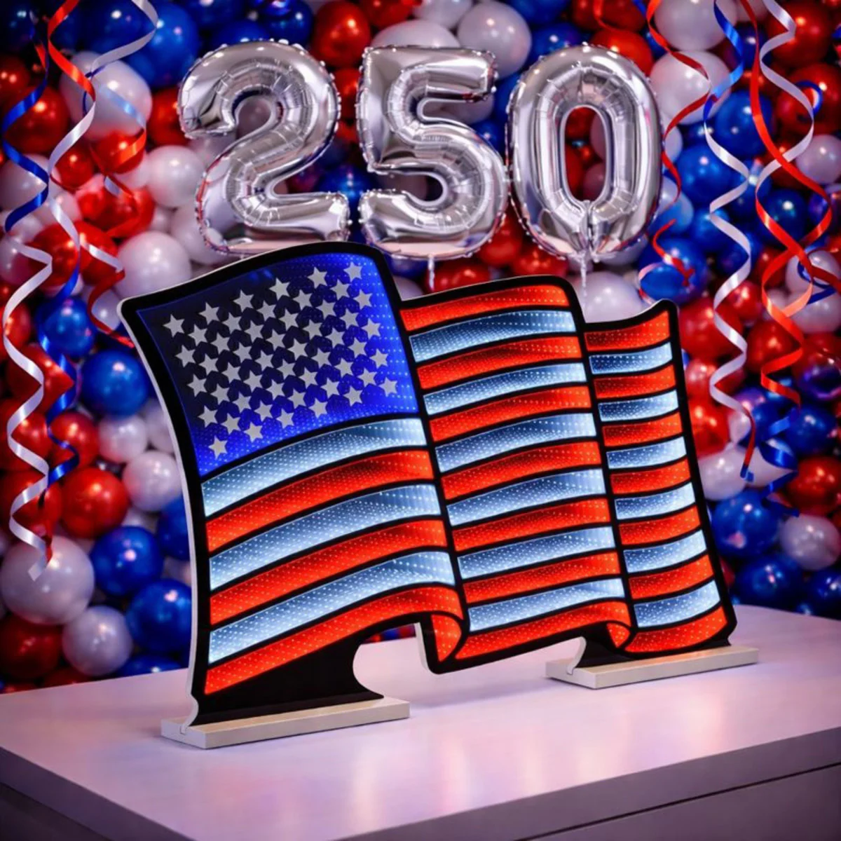 Waving American Flag LED Infinity Light - Image 3