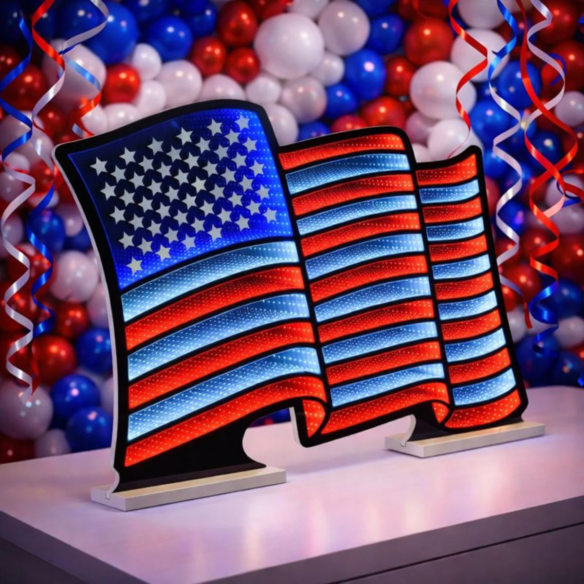 Waving American Flag LED Infinity Light - Image 4