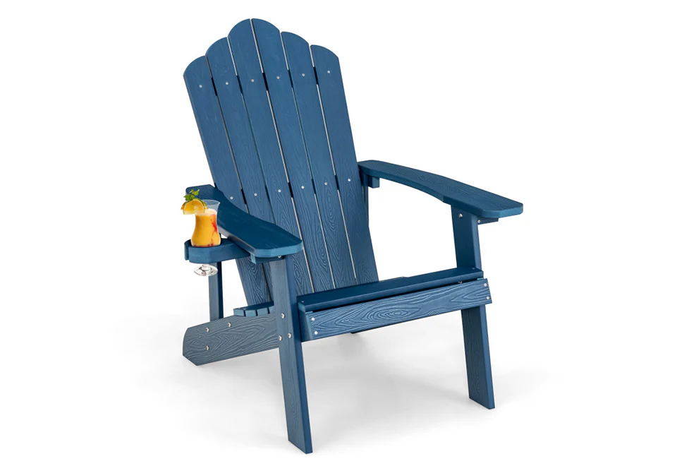 Weather Resistant Outdoor Adirondack Chair with Cup Holder - Image 19