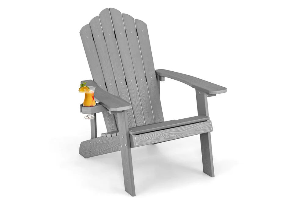 Weather Resistant Outdoor Adirondack Chair with Cup Holder - Image 20