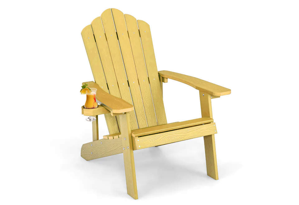 Weather Resistant Outdoor Adirondack Chair with Cup Holder - Image 21