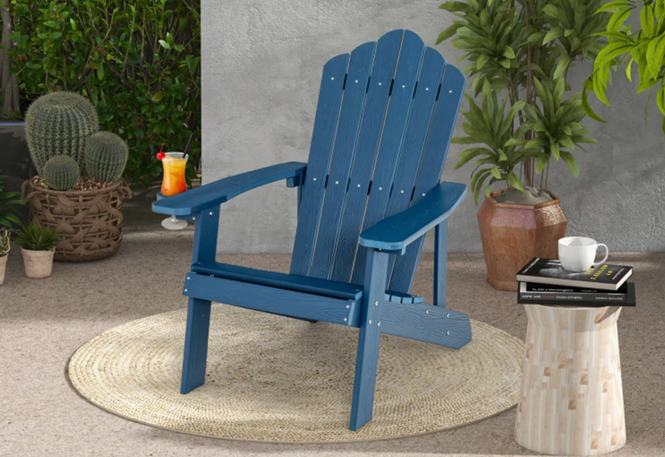 Weather Resistant Outdoor Adirondack Chair with Cup Holder - Image 5