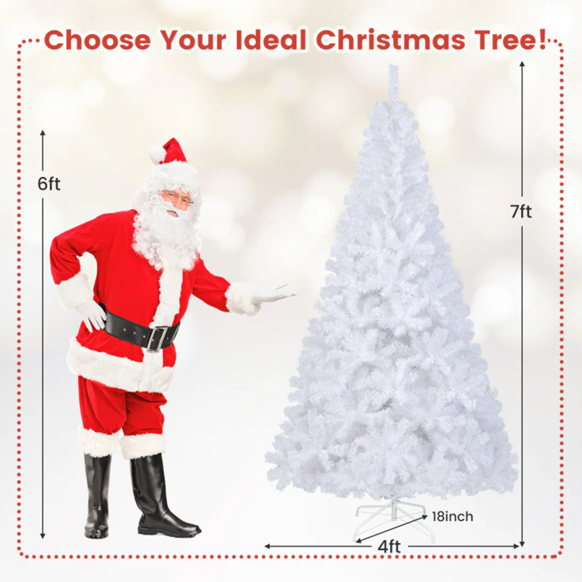 White Artificial Christmas Tree - Image 11