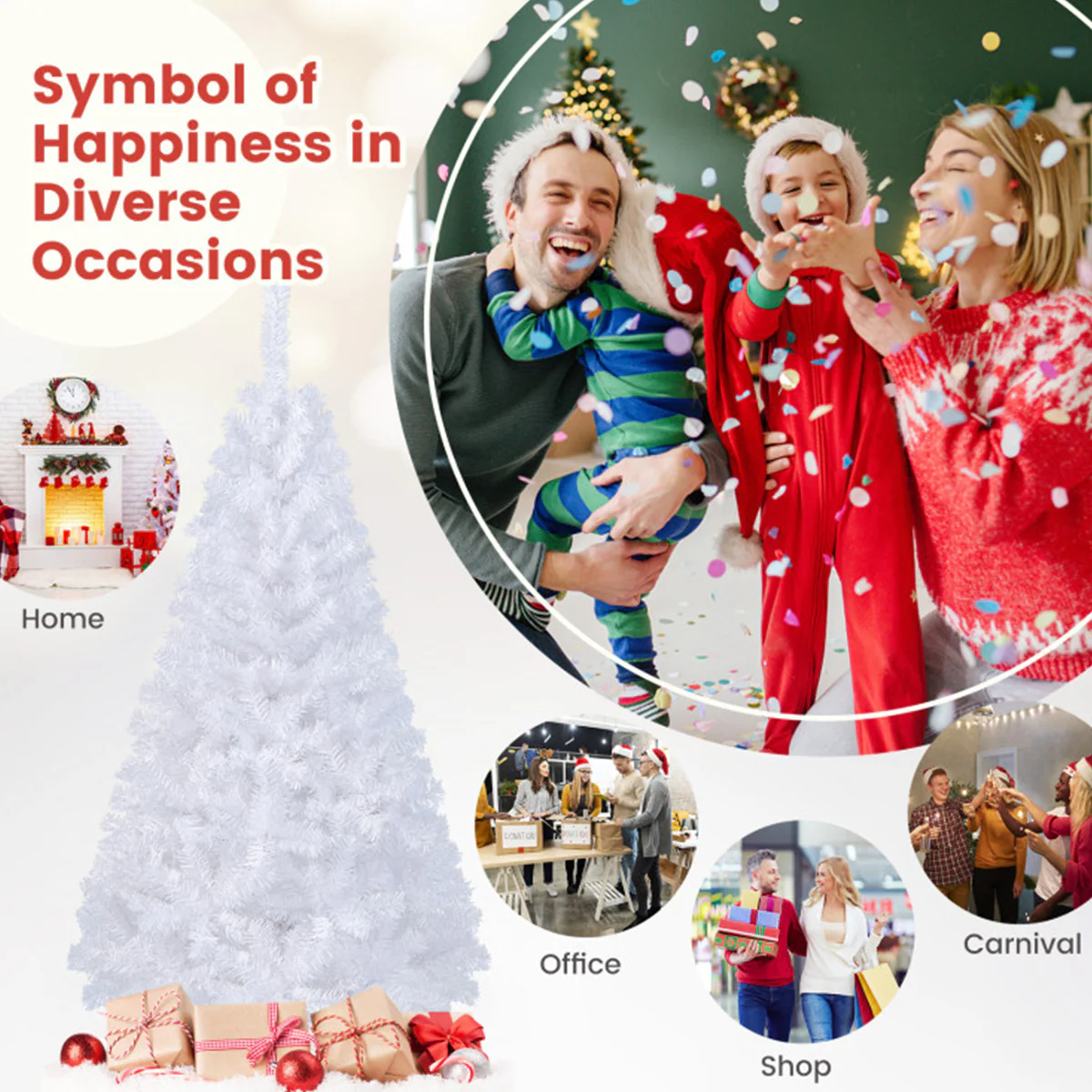 White Artificial Christmas Tree - Image 6