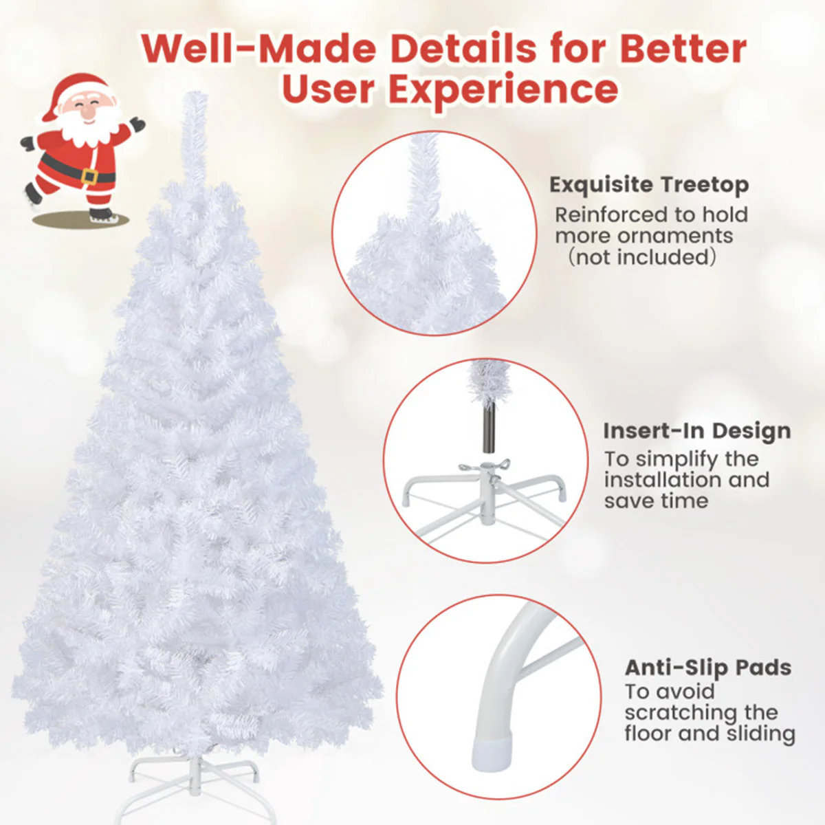 White Artificial Christmas Tree - Image 9