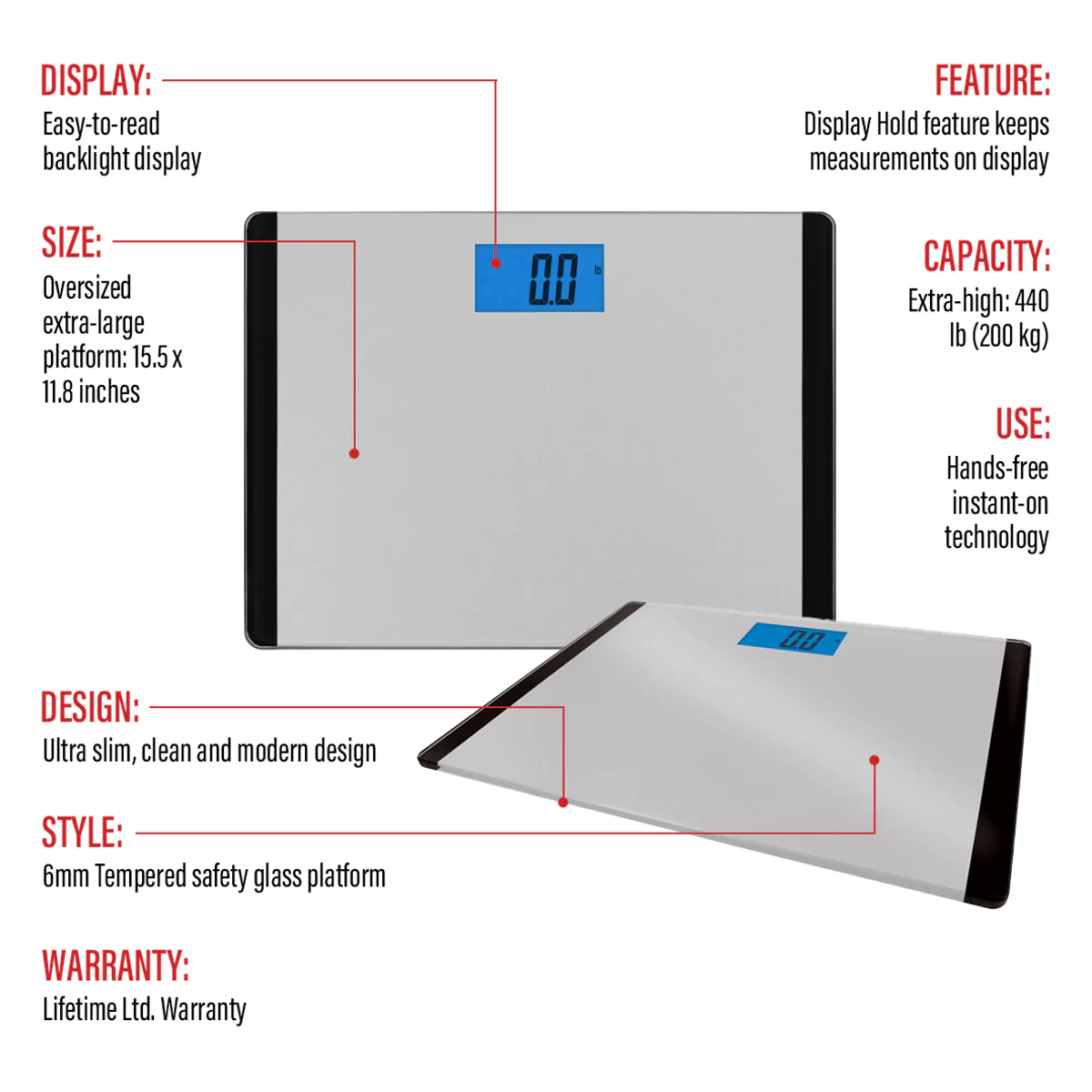 Wide Body Glass Bathroom Scale - Image 5