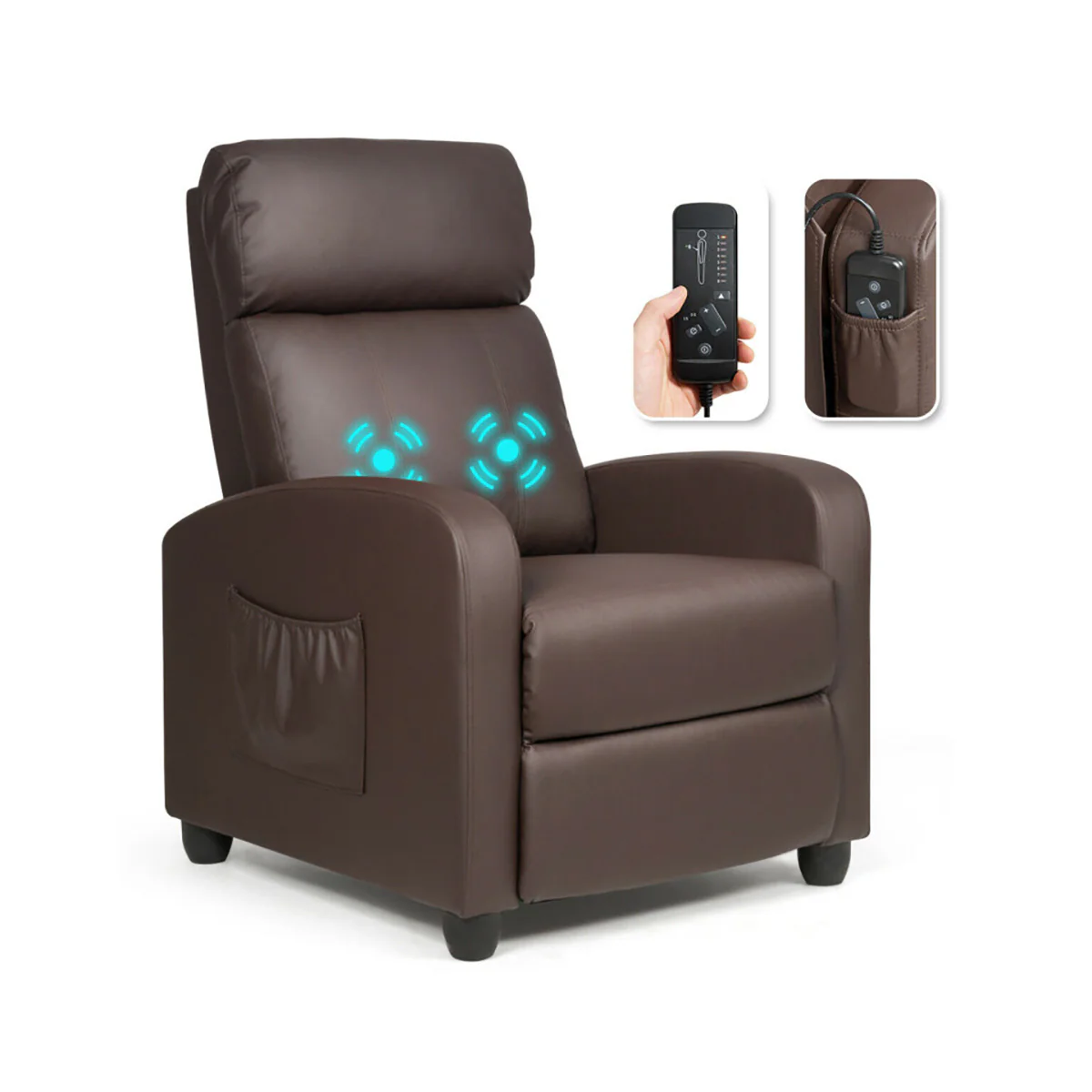 Wingback Massaging Recliner Chair - Image 12