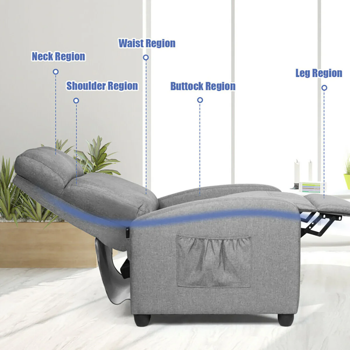 Wingback Massaging Recliner Chair - Image 15