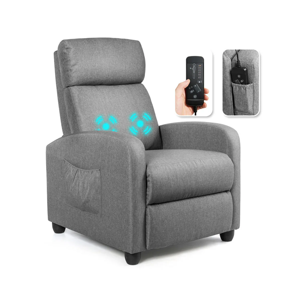 Wingback Massaging Recliner Chair - Image 19