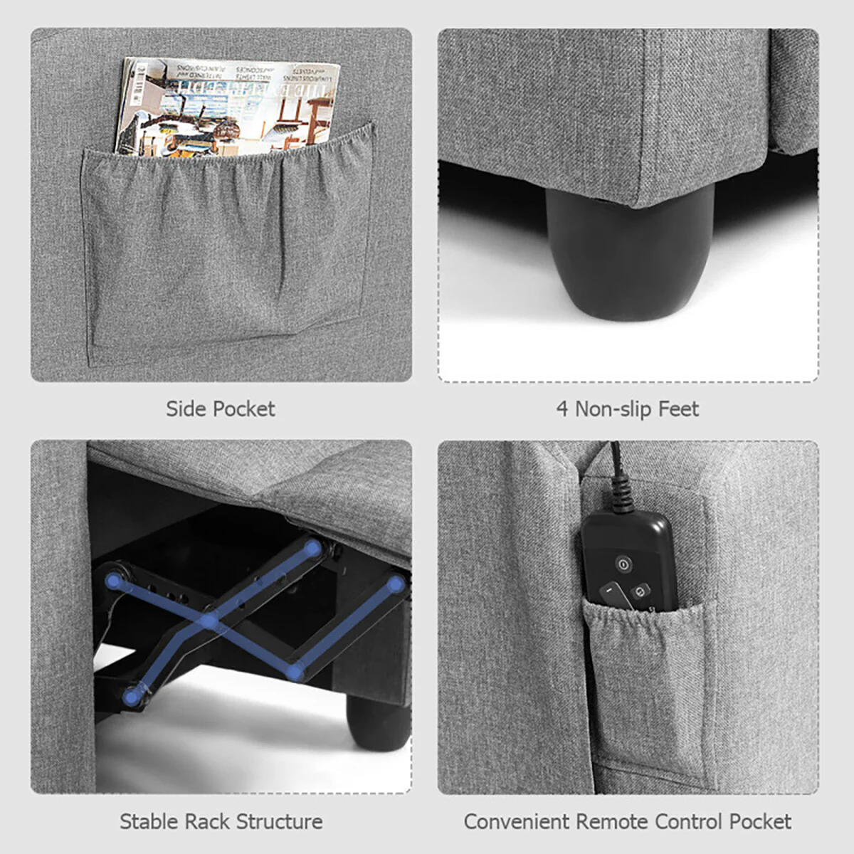 Wingback Massaging Recliner Chair - Image 24