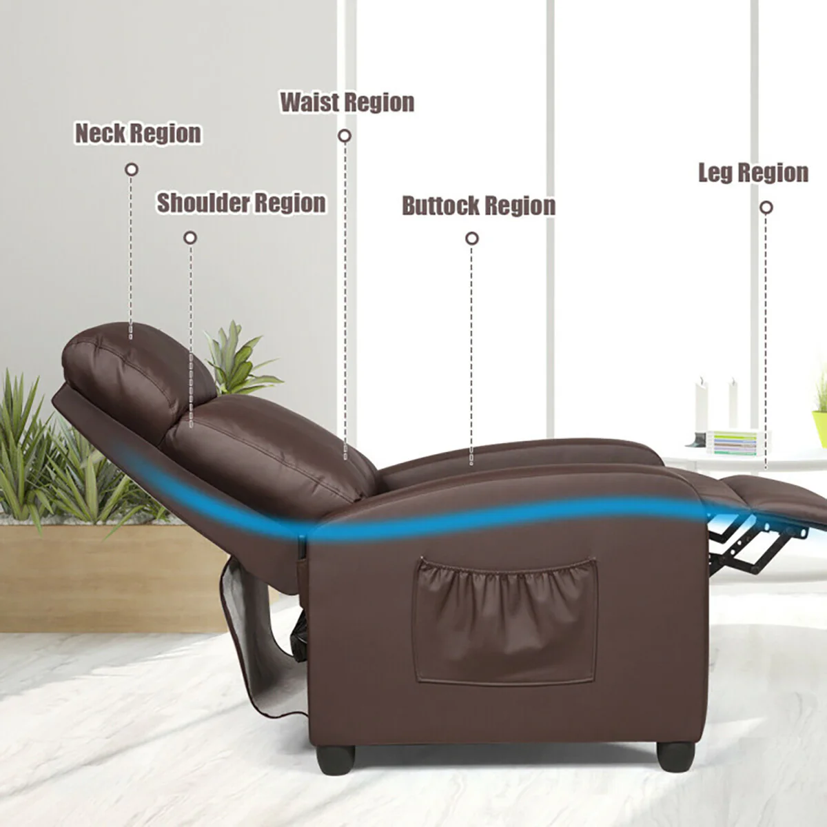 Wingback Massaging Recliner Chair - Image 5