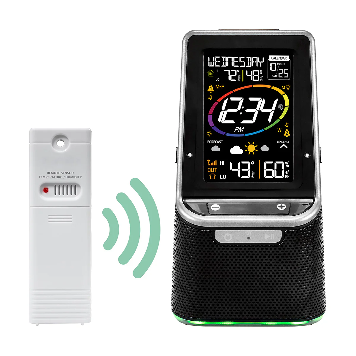 Wireless Color Weather Station with Bluetooth Speaker - Image 2