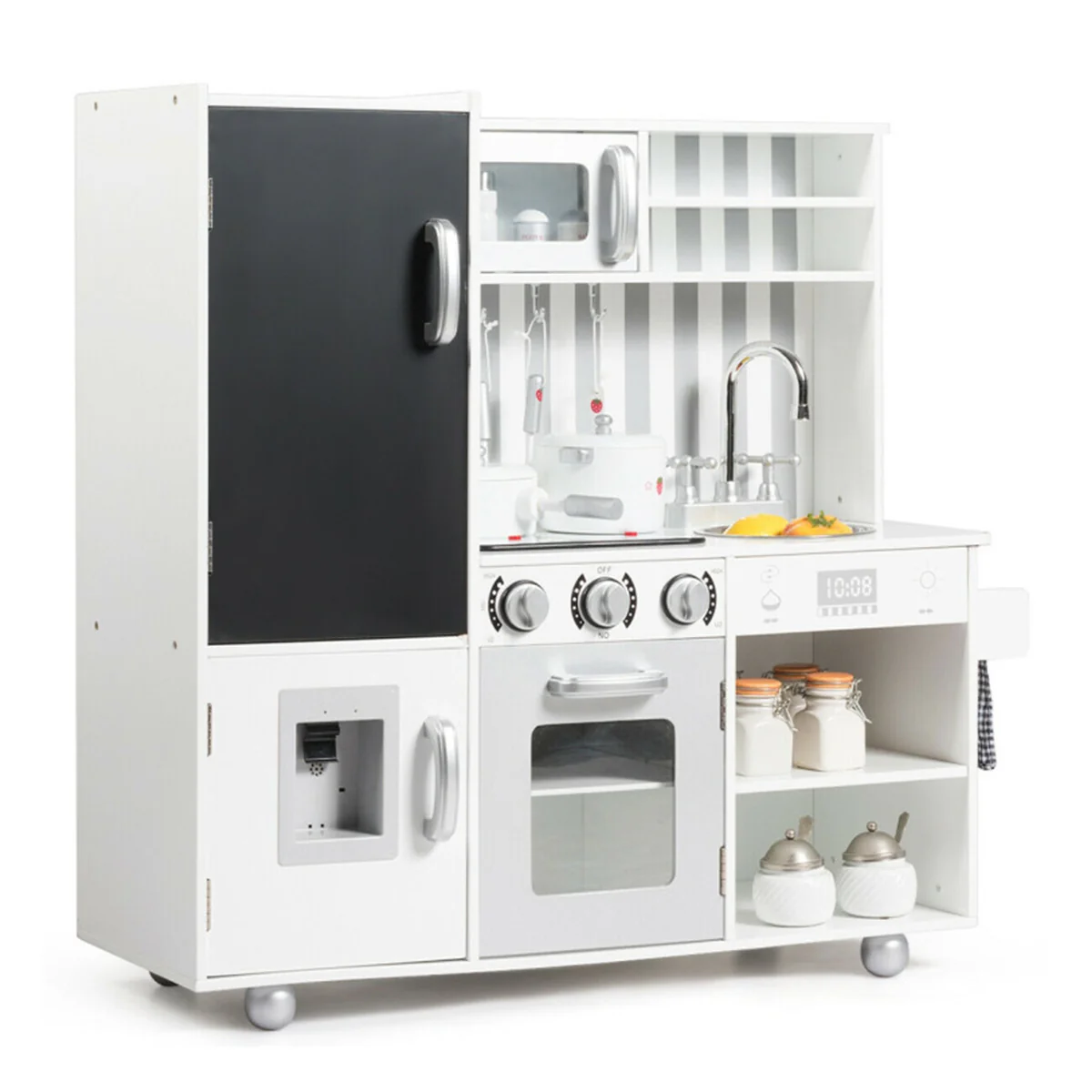Wooden Pretend Play Kitchen with Sound - Image 12