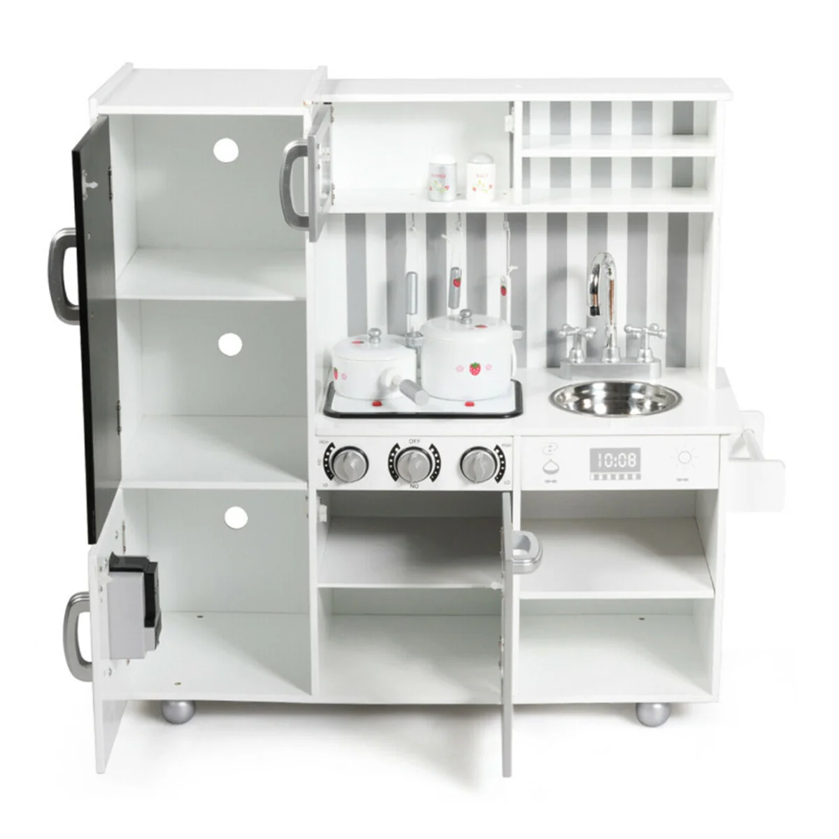Wooden Pretend Play Kitchen with Sound - Image 13